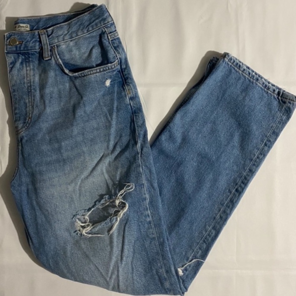 Denim Co Distressed High Rise Jeans